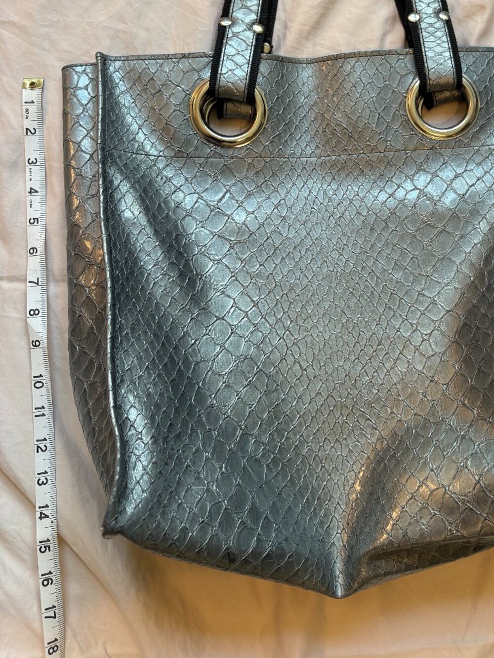 Kate Landry Snake Skin Print Shoulder/Tote Bag
